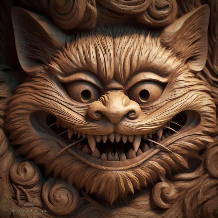 Nature and animals (st cheshire cat 1, NATURE_301) 3D models for cnc